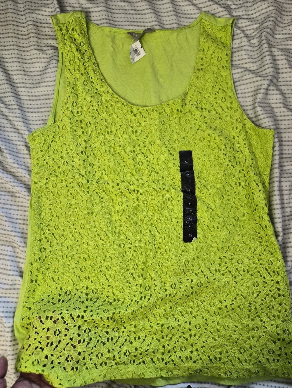 Banana Republic Neon Lime Lace Tank Top